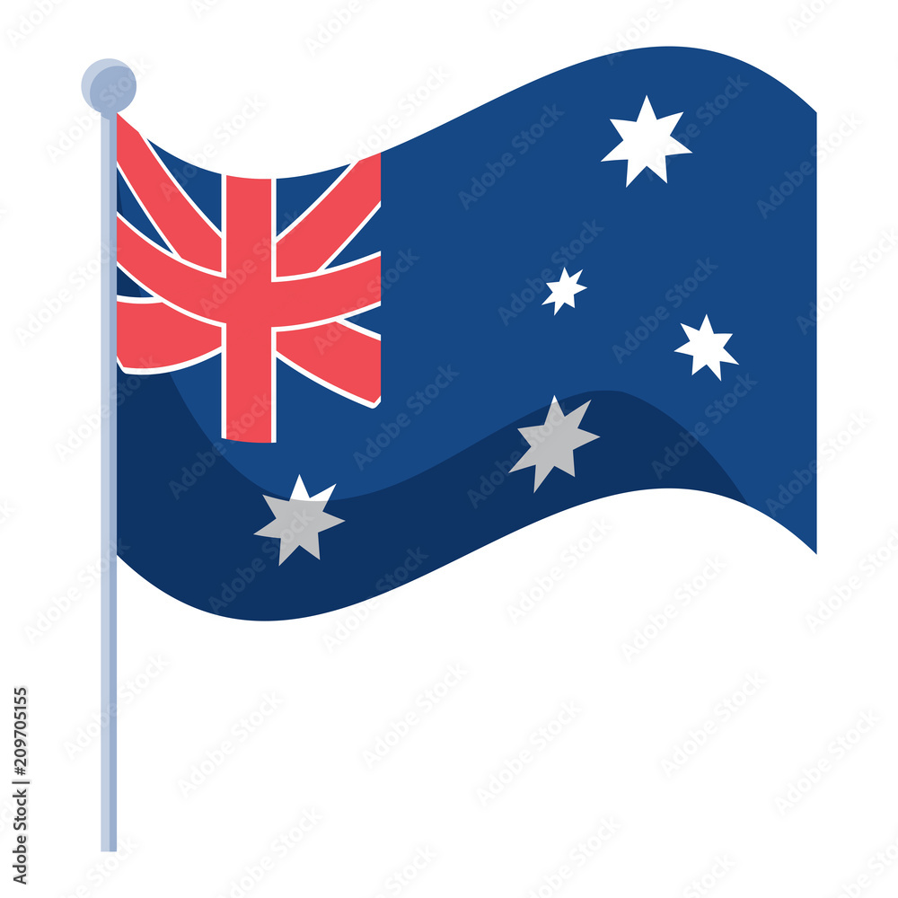 australia flag icon over white background, colorful design. vector illustration australia flag icon over white background, colorful design. vector illustration