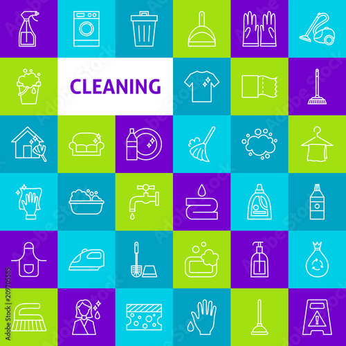 Vector Cleaning Line Icons
