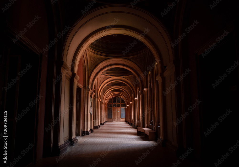 Strange architectural corridor