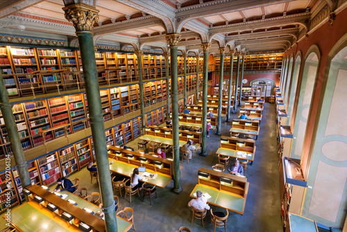 Great book collections and reading people inside the National Library of Sweden photo