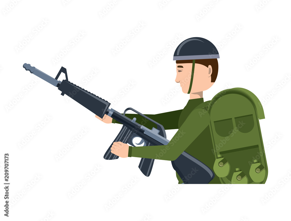 Anzac soldier with the equipment and weapon over white background, vector illustration Anzac soldier with the equipment and weapon over white background, vector illustration