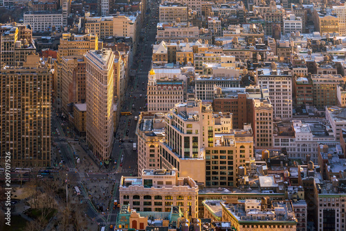 Aerial view of Manhattan skyline New York City