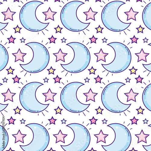 moon sky and sparkly star background