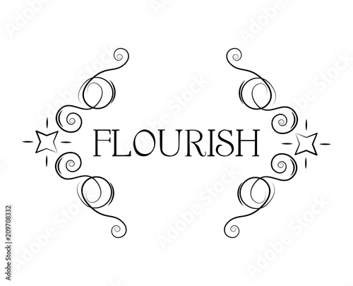 Calligraphic frame, decorative flourish pattern. Classic floral vintage design element. Page filigree decoration, border, divider. Menu design, Wedding invitation, Greeting card. Vector.
