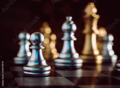 Chess game on board for business concept