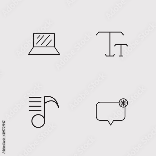 Sosial Media outline vector icons set