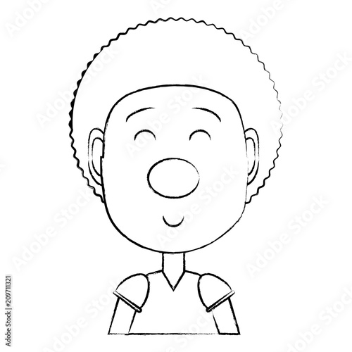 Happy cute girl with red nose icon over white background, vector illustration