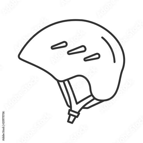 Ski and snowboard helmet linear icon