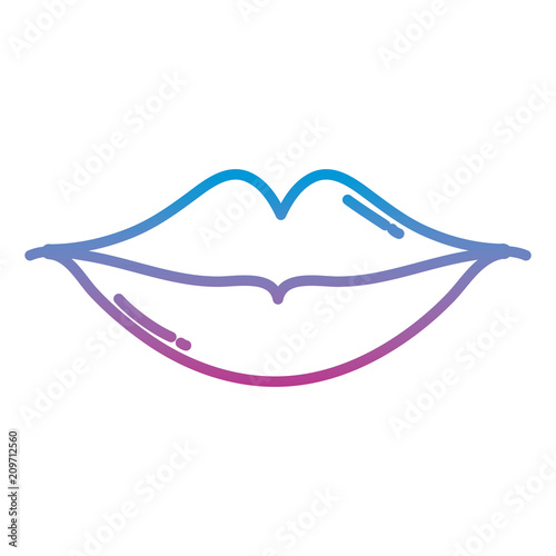 degraded line female beauty mouth with lips makeup