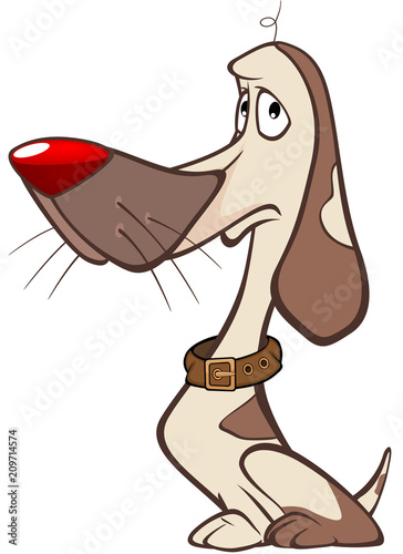 Illustration of a Cute Hunting Dog. Cartoon Character