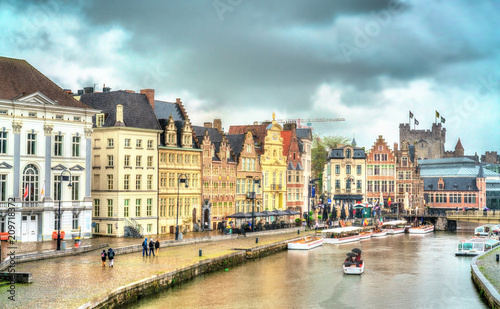 Traditional houses in the old town of Ghent, Belgium