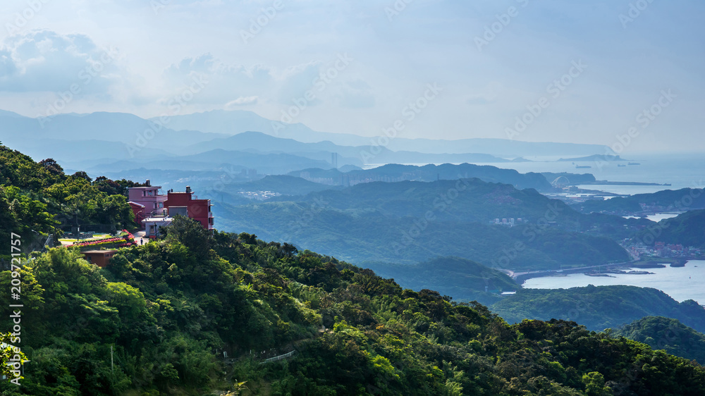 Fototapeta premium landscape of jioufen village, taiwan
