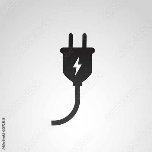 Plug in vector icon. 