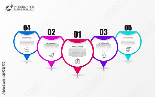 Infographic design template. Creative concept with 5 steps