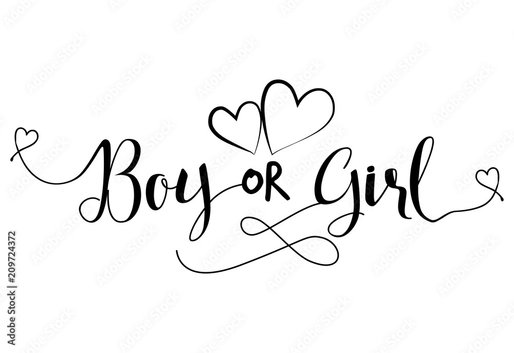 Boy od Girl?' - Pregnant vector illustration. Typography illustration for pregnants.  Good for scrap booking, posters, greeting cards, banners, textiles, T-shirts, mugs or other gifts, baby clothes.