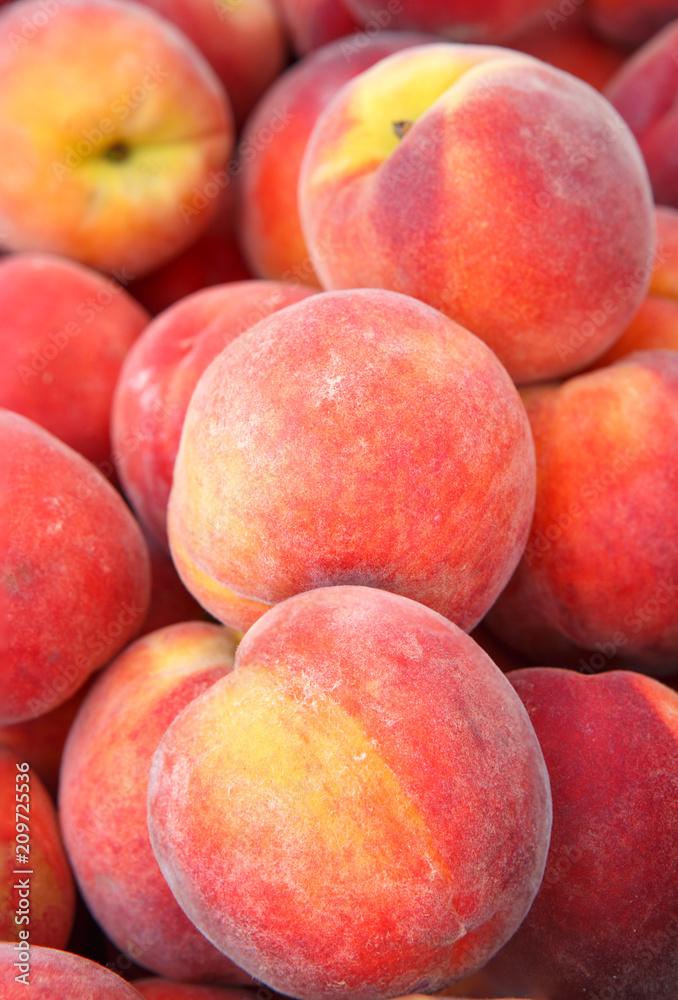 Close-Up of Fresh Picked Peaches Close-Up of Fresh Picked Peaches