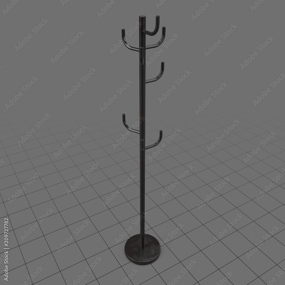 Tall coat rack Stock 3D asset | Adobe Stock