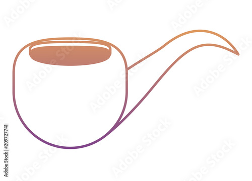 smoking pipe icon over white background, vector illustration