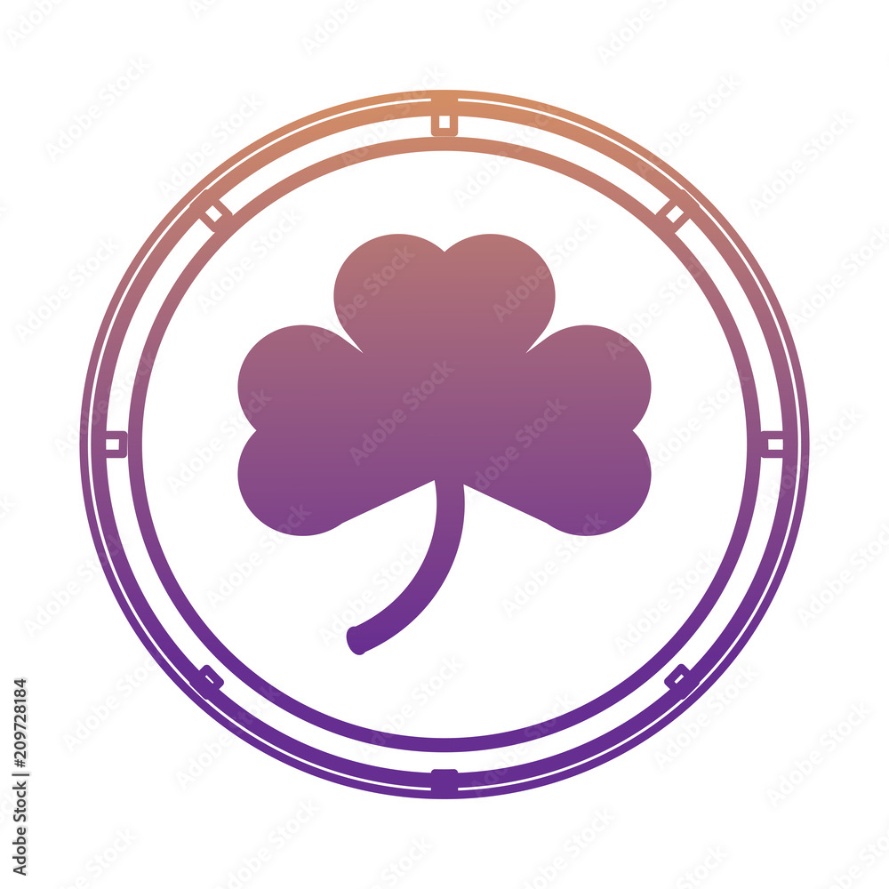 coin with clover icon over white background, vector illustration coin with clover icon over white background, vector illustration