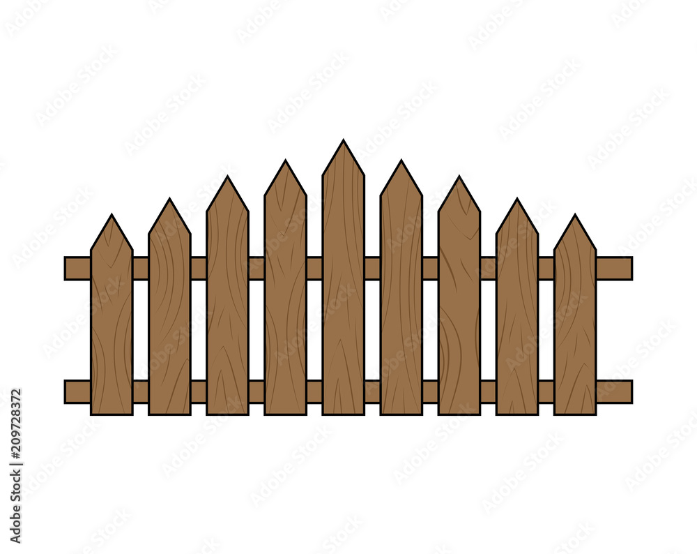 Wooden fence. Simple design isolated on white background Wooden fence. Simple design isolated on white background