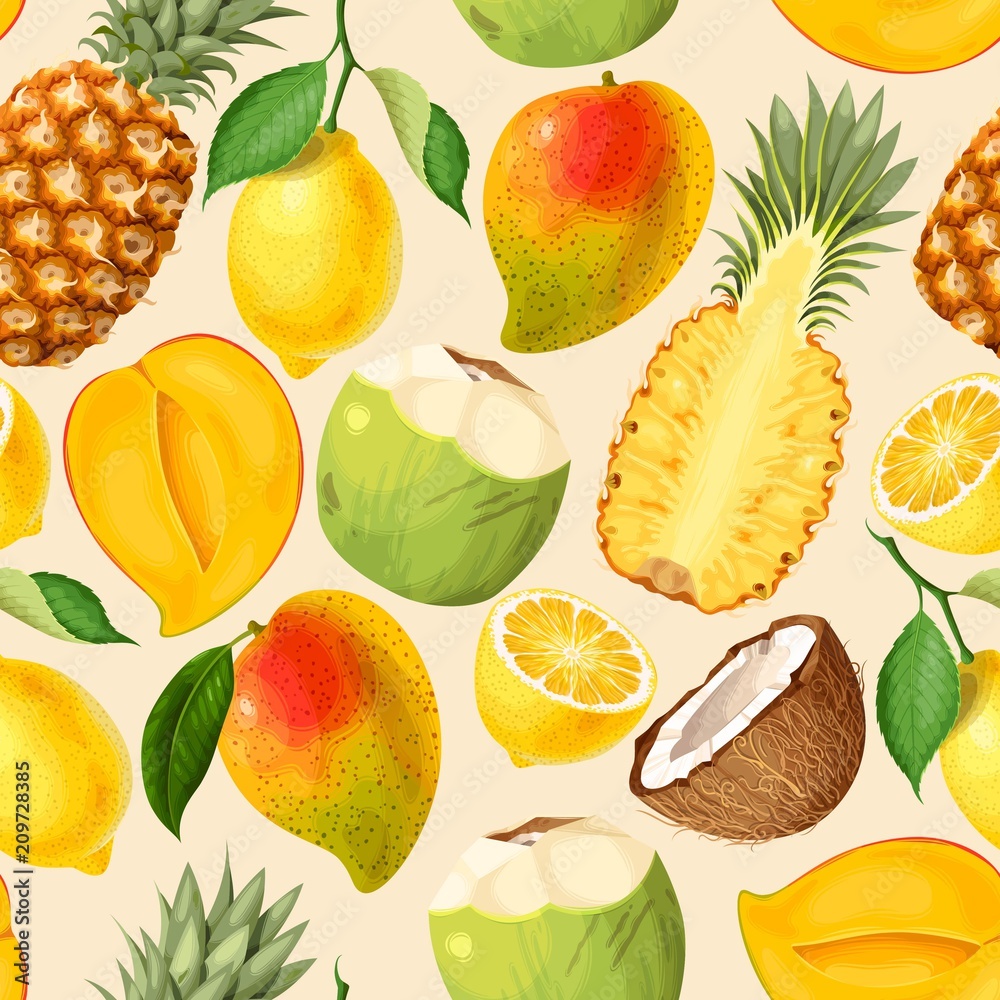 Seamless exotic friut