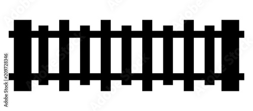 Wooden fence. Simple silhouette design isolated on white