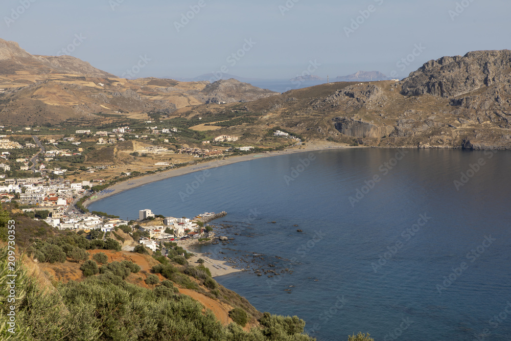bay of plakias on the south coast of crete, greece