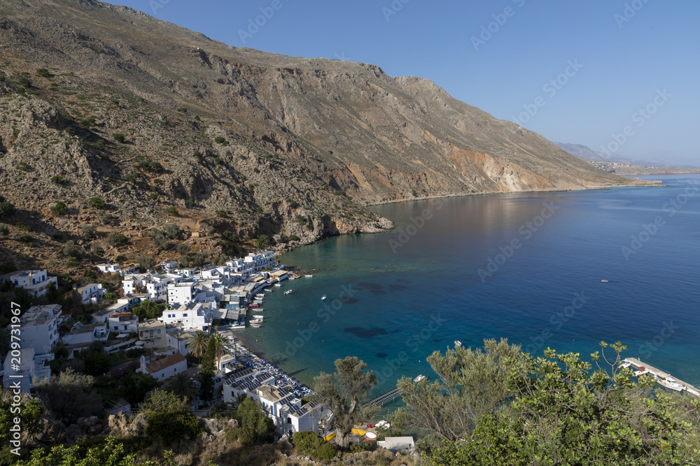 village loutro on the south coast of crete, greece