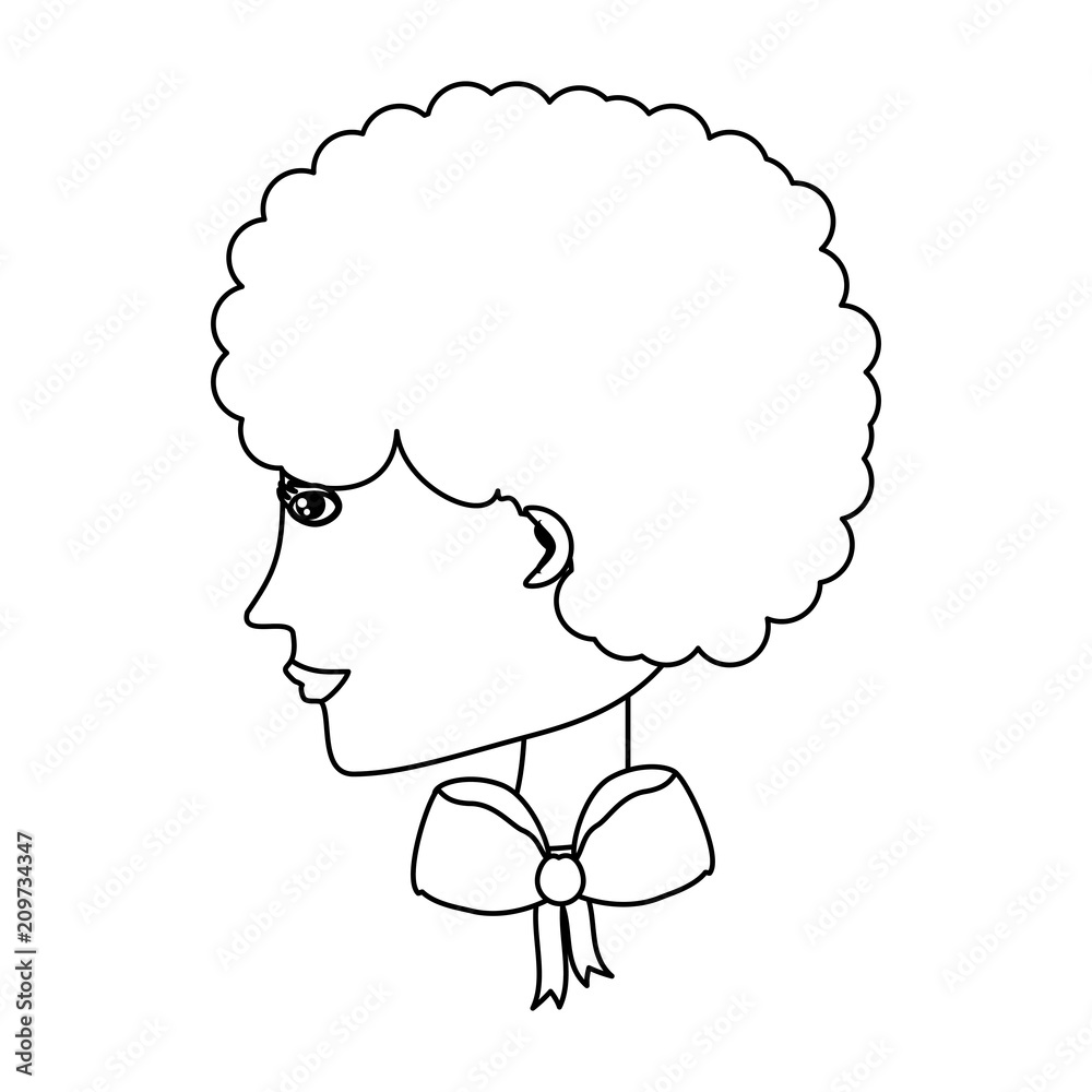 avatar woman with afro hairstyle over white background, vector illustration