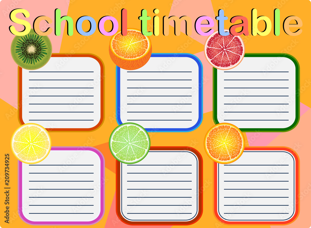 background frame design of School Timetable, Schedule,Weekly school  timetable Stock Vector | Adobe Stock
