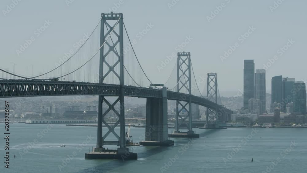 Bay Bridge Pan to San Fransisco Skyline Bay Bridge Pan to San Fransisco Skyline