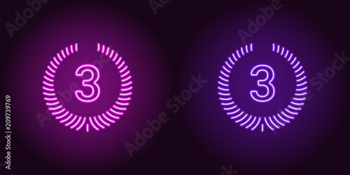 Neon icon of Purple and Violet Third Place
