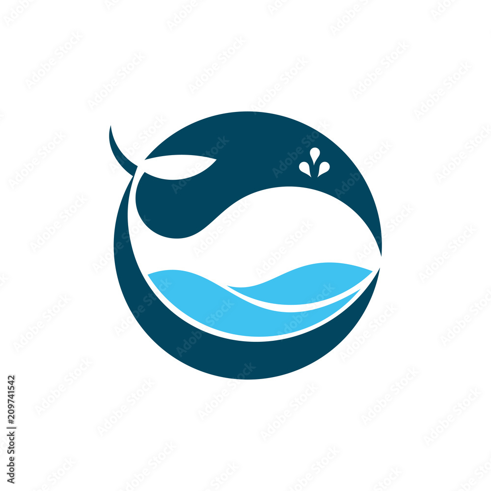 Obraz premium Circle Ocean Big Whale Fish