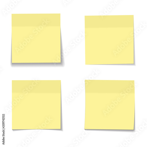 5061413 vector set of realistic paper yellow memo sheets
