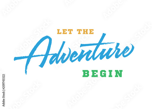 Adventure vector lettering. Hand drawn typography design