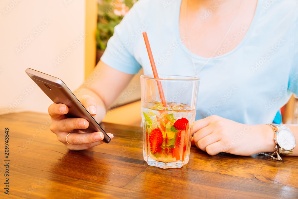 woman in cafe drinking cool drinks close up woman in cafe drinking cool drinks close up