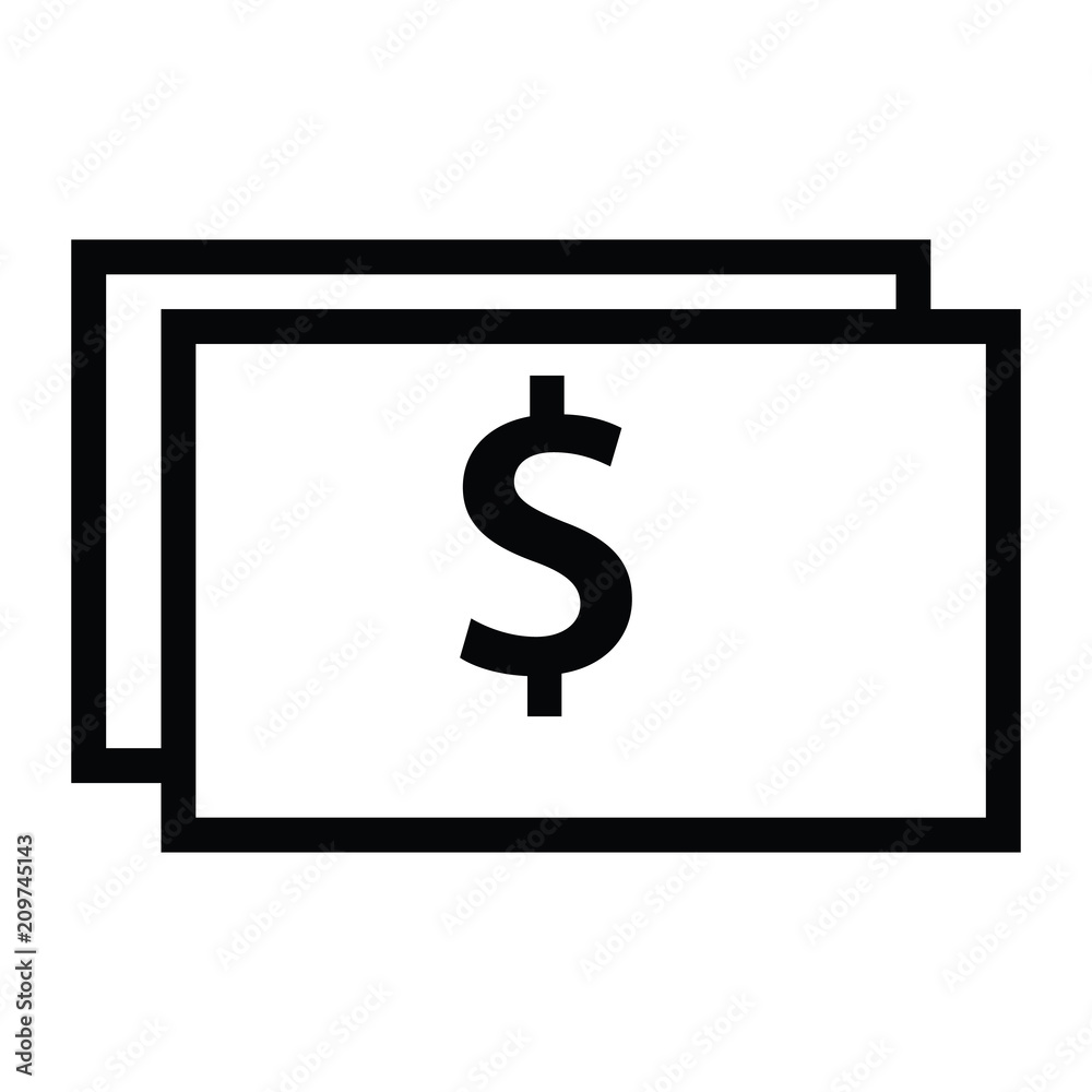cash money icon with outline style cash money icon with outline style