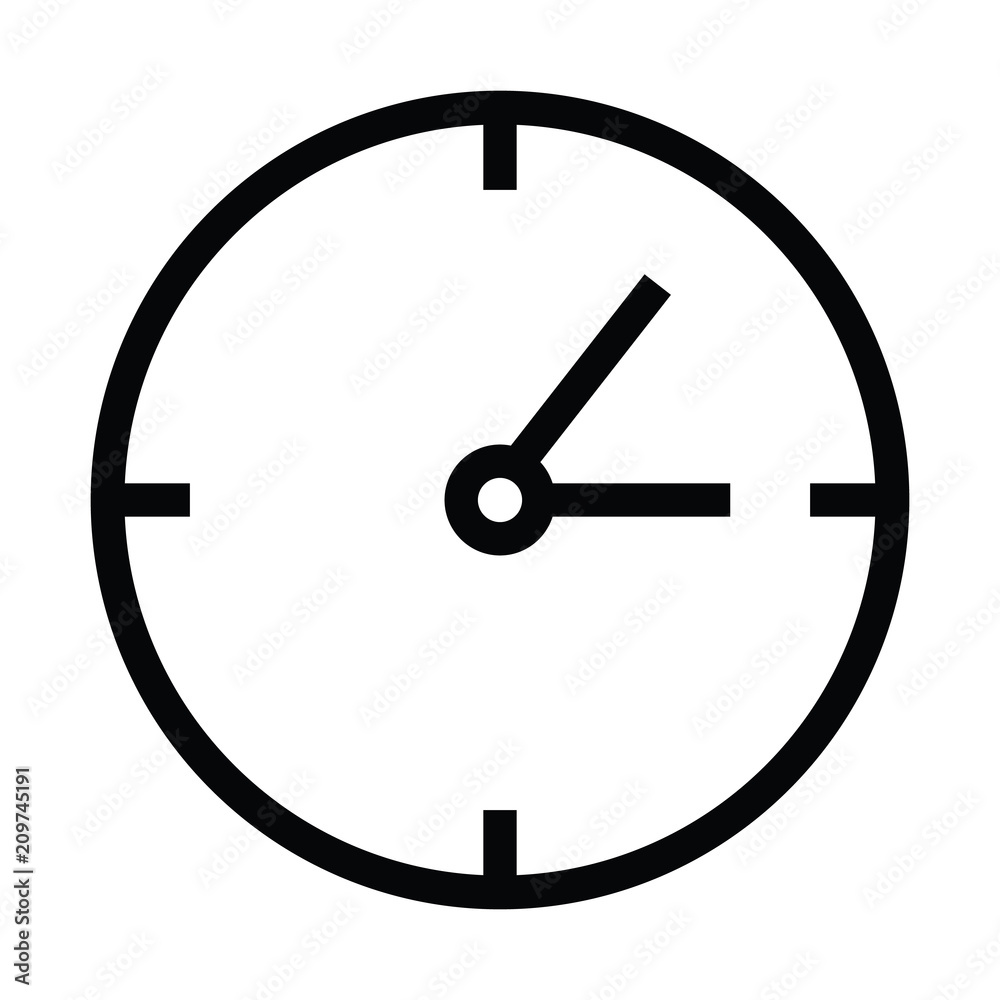 clock time icon with outline style clock time icon with outline style