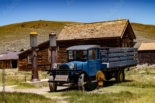 The ghost, mining town of Bodie in Mono County, California sits in a state of arrested decay 