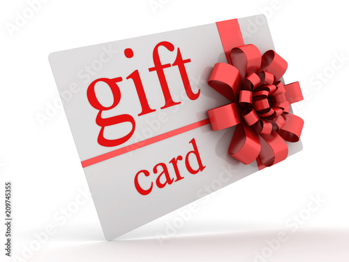Gift card with red ribbon