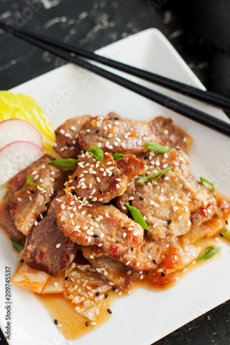 Stir-fried pork with kimchi