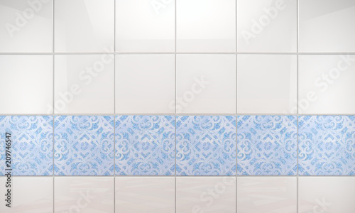 Fondo de pared de baño con baldosas limpias y brillantes.Arquitectura interior de casa.