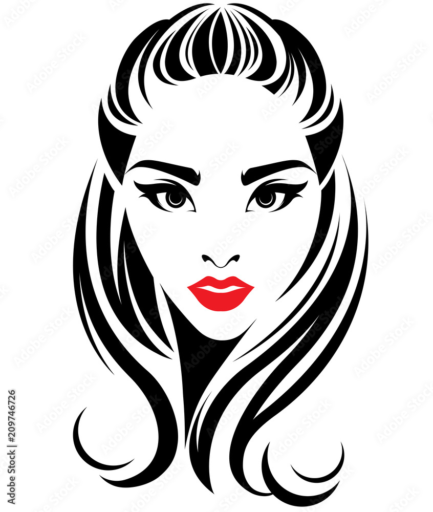 Beautiful women, logo women face makeup on white background, vector Beautiful women, logo women face makeup on white background, vector