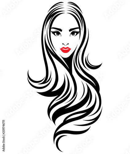 Beautiful women, logo women face makeup on white background, vector