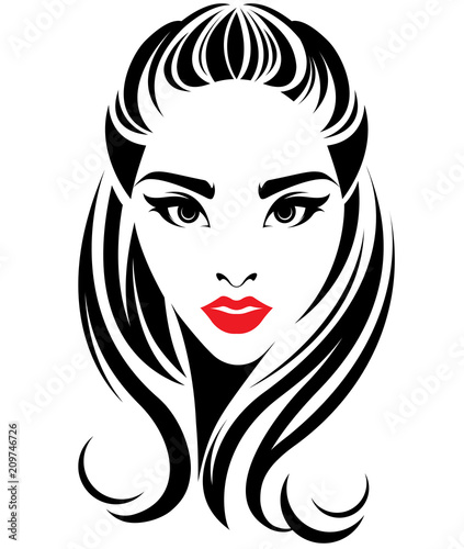 Beautiful women  logo women face makeup on white background  vector
