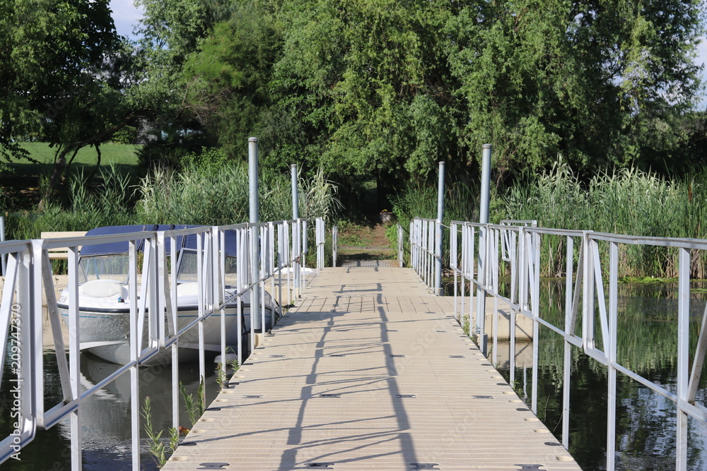 bridge over a small lake 