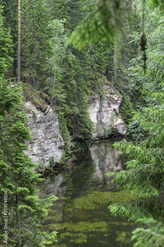 Outcrops of Taevaskoda on the Ahja river, Estonia Polva