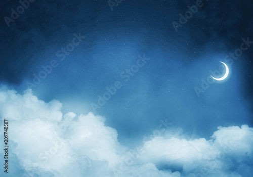 Fototapeta Naklejka Na Ścianę i Meble -  Wallpaper of cloud night skyscape.