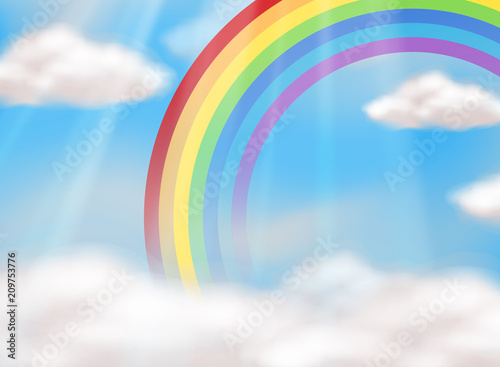 A Beautiful Rainbow in Sky