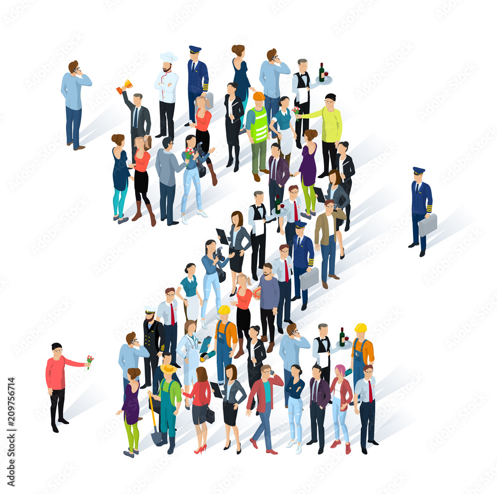 Crowded isometric people numbers. Crowded isometric people numbers.